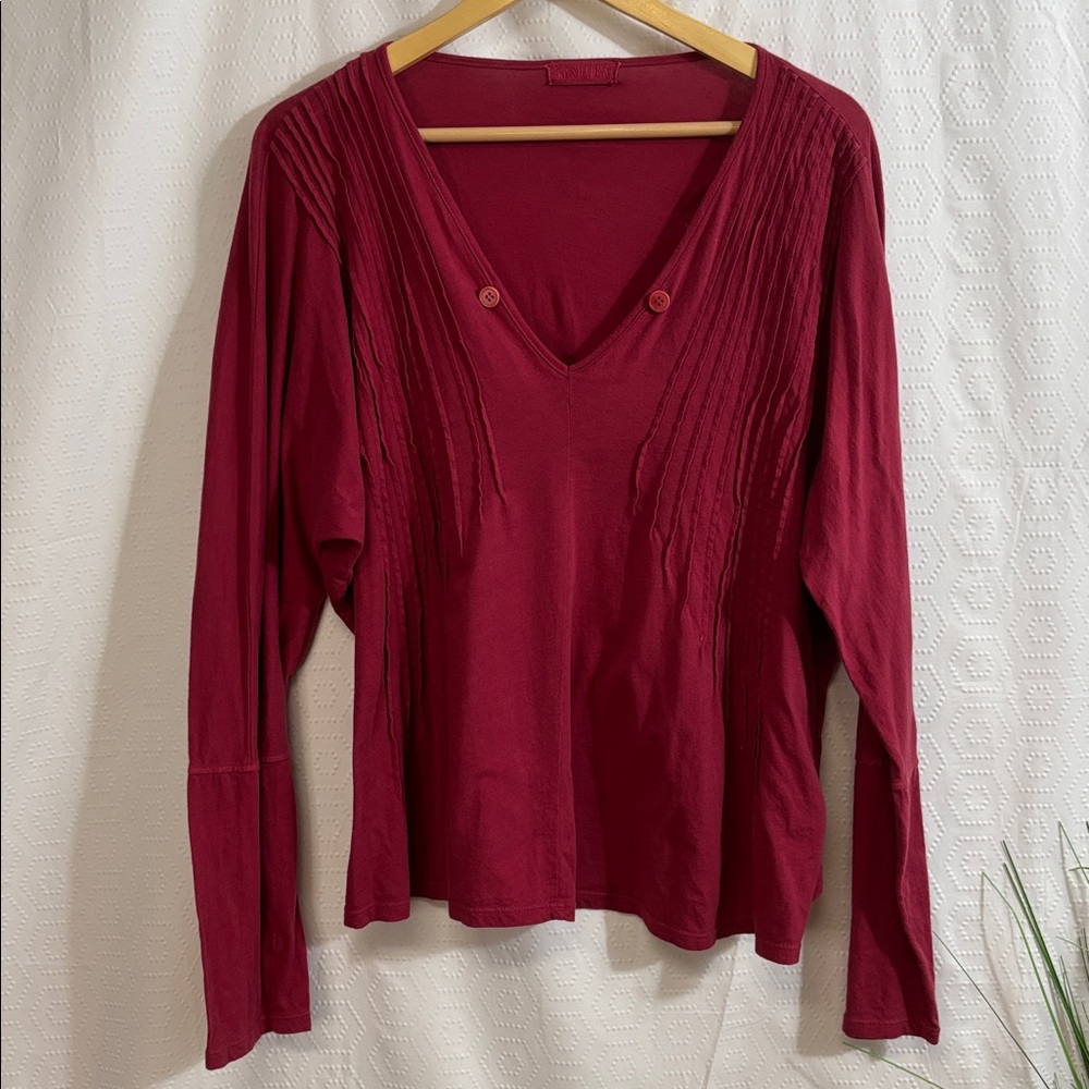 CP Shades Pink blouse long sleeve tshirt pleats
